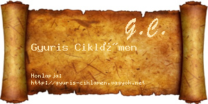 Gyuris Ciklámen névjegykártya